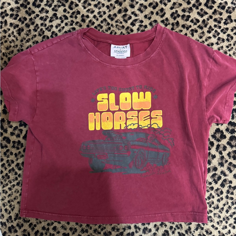 Ariat x Sendero collab  Maroon 'Slow Horses' Tee
